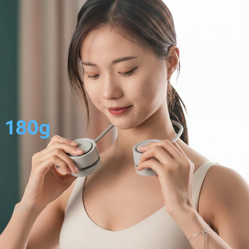 Ventilateur Tour de Cou Portable & Pliable – Rechargeable 1600mAh, Silencieux