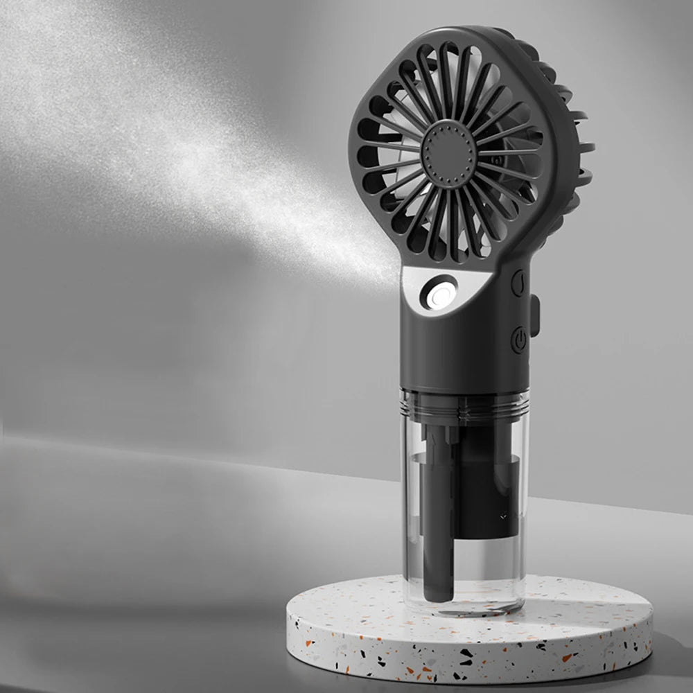 Portable USB Mist Fan – Refreshing Spray, 4 Speeds, Rechargeable
