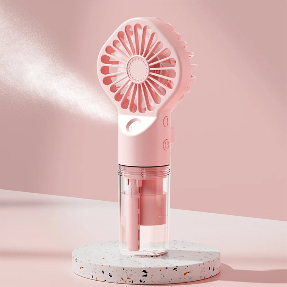 Ventilateur Brumisateur Portable USB – Spray Rafraîchissant, 4 Vitesses, Rechargeable