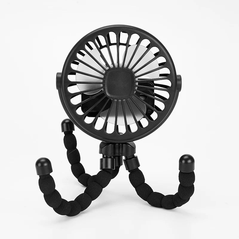 Ventilateur Clip pour Poussette Bébé HOMEFISH – Oscillant, USB, Trépied Flexible